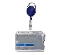 1x Ausweisset Ausweis-Set - Ausweisjojo Jojo Zipper oval + Kartenhülle mit Ausschieber - Kartenhalter Ausweis Hülle horizontal Schutzhülle Namensschild Ausweishalter Kunststoff