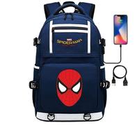 (2) 18 Zoll Super Hero Spider Man USB-Laptop-Rucksack für Jugendliche, Studenten, Männer und Frauen