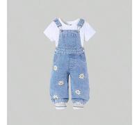 2-25 Frühling/Sommer Neuankömmling Süße Gänseblümchen Blumen Muster Verwaschen Jeans Lässige Latzhose, Bequeme Allround Vielseitige Jumpsuits für Baby