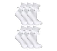 (2-3 Jahre, Weiß) Sock Snob - Sock Snob - 6er-Pack weiße weiche Spitzensocken mit Rüschen für Babys