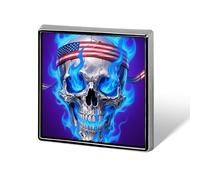 2,5 cm benutzerdefinierte Feuer-USA-Flagge, Totenkopf-Anstecknadeln für Anzüge, lustige Broschen für Männer und Frauen, Vintage-Anstecker für Taschen, Jacken, Rucksäcke, Hüte, Knopf, Abzeichen