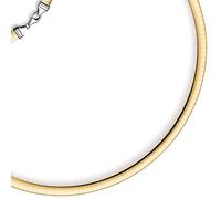 2,5mm Halsreif Wendeomegareif Collier flach, 585 Gold Gelbgold & Weißgold 45cm