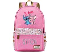 (2-Blau) Lilo & Stitch Rucksäcke für Teenager - Canvas-Laptoptasche mit Anime-Figuren - Unisex-Schule