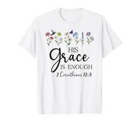 2 Corinthians 12:9 Christian Bible Verse His Grace is Enough Preisgünstiges Grafik-T-Shirt, Herren, Weiß, L
