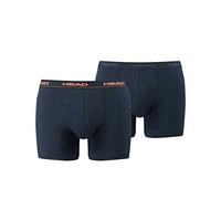 2 er Pack Head Herren Boxer Boxershorts Basic Pant Unterwäsche , Farbe:493 - Peacoat/Orange;Bekleidungsgröße:S