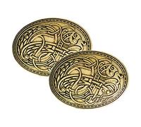 2 er Wolf Amulett Muster Wikinger Brosche Kragen Anstecker Pin Abzeichen Pin für Kleidungzubehör