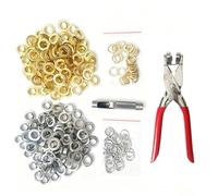 2-farbiges 12-mm dekoratives Metallösen Set mit Installationswerkzeug und Locher für Heimwerker, Taschen, Schuhe, Zubehör, 200 Stück blühende Ösen für Leder