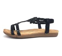 2Go Damen 8018-802-9 Flache Sandale, Schwarz, 40 EU