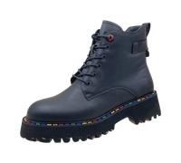 2 GO FASHION Damen Schnuer-Boot für Damen, schwarz, Größe 38 EU