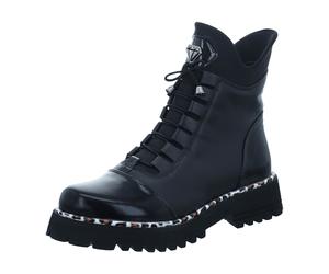 2 GO FASHION Damen Schnuer-Stiefelette für Damen, schwarz, Größe 39 EU