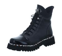 2 GO FASHION Damen Schnuer-Stiefelette für Damen, schwarz, Größe 40 EU