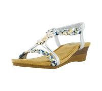 2 GO FASHION Keilsandaletten für Damen, silber, Größe 41 EU