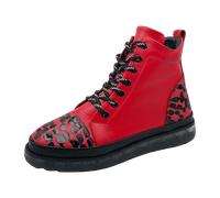 2 GO FASHION Schnürstiefeletten für Damen, rot, Größe 38 EU