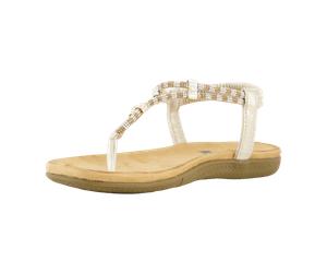 2 GO FASHION Zehenstegsandalen für Damen, gold, Größe 39 EU