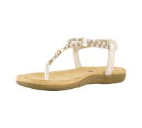 2 GO FASHION Zehenstegsandalen für Damen, gold, Größe 40 EU