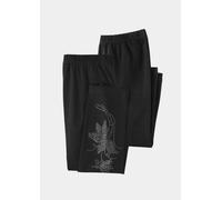 2-in-1-Hose GOLDNER "Bequeme Baumwoll-Leggings, 2-Stück", Damen, Gr. 46, N-Gr, schwarz, Obermaterial: 95% Baumwolle CO. 5% Elasthan EL., Hosen, Glitzermotiv (83565210-46) schwarz