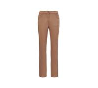 2-in-1-Hose GOLDNER "Hose Carla in jeanstypischer Form und trendstarker Farbe", Damen, Gr. 54, N-Gr, braun (milchkaffee), Obermaterial: 65% Baumwolle CO. 30% Polyester PES. 5% Elasthan EL., Hosen (334