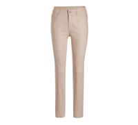 2-in-1-Hose GOLDNER "Knöchellange Jeans CARLA in Braun", Damen, Gr. 42, N-Gr, beige (beige, gemustert), Obermaterial: 62% Baumwolle CO. 35% Polyester PES. 3% Elasthan EL., Hosen (97300702-42) beige, g