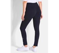 2-in-1-Hose GOLDNER "Kurzgröße Bequeme Baumwoll-Leggings, 2-Stück", Damen, Gr. 25, K-Gr, blau (marine), Obermaterial: 95% Baumwolle CO. 5% Elasthan EL., Hosen (58739059-25) marine