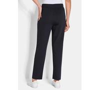 2-in-1-Hose GOLDNER "Kurzgröße Elastische Jogpants im Doppelpack", Damen, Gr. 23, K-Gr, blau (marine, schwarz), Obermaterial: 60% Baumwolle CO. 35% Polyester PES. 5% Elasthan EL., Hosen (11444851-23)