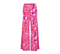 2-in-1-Hose GOLDNER "Kurzgröße Palazzo-Hose mit sommerlichem Druck", Damen, Gr. 19, K-Gr, rosa (pink, mandarine, geblümt), Obermaterial: 95% Polyester PES. 5% Elasthan EL., Hosen (68186223-19) pink, m