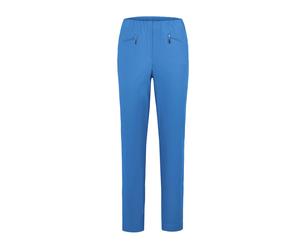 2-in-1-Hose GOLDNER "Schlupfhose LOUISA mit Steppnähten", Damen, Gr. 46, N-Gr, blau, Obermaterial: 67% Baumwolle CO. 28% Polyamid PA. 5% Elasthan EL., Hosen, Ohne (88977215-46) blau