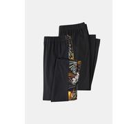 Seidig glänzende Leggings im Doppelpack schwarz 48 lang