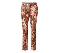 2-in-1-Hose GOLDNER "Slim Fit Stoffhose mit Paisley-Muster", Damen, Gr. 54, N-Gr, braun (camel, gemustert), Obermaterial: 86% Baumwolle CO. 12% Polyester PES. 2% Elasthan EL., Hosen, Mit Gürtelschlauf