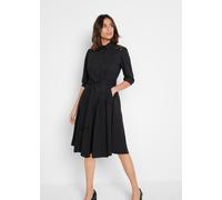 2-in-1-Kleid BONPRIX, Damen, Gr. 48, K-Gr, schwarz (länge: kurz), Web, Obermaterial: 72% Baumwolle, 26% Polyamid, 2% Elasthan. Futter: 100% Baumwolle. Spitze: 100% Polyester, ausgestellt, Kleider, für