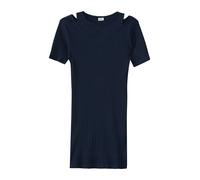2-in-1-Kleid S.OLIVER JUNIOR, Mädchen, Gr. 176, N-Gr, blau (navy), Rippware, Obermaterial: 95% Baumwolle, 5% Elasthan, unifarben, slim fit kniefrei, Rundhals, Kleider 2-in-1-Kleid, kniefrei, aus Rippw