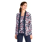 2-in-1-Langarmshirt, Damen, Gr. 38, bunt (marine, koralle), Jersey, Obermaterial: 95% Polyester, 5% Elasthan, HERMANN LANGE COLLECTION, bedruckt, regular fit normal, Rundhals, Shirts 2-in-1-Langarmshi