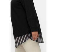 Sheego 2-in-1-Langarmshirt in Layering-Optik 56/58 schwarz