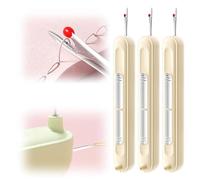 2 in 1 Nadeleinfädler Nahttrenner Nähzubehör, Seam Ripper Set, Kunststoff Nähnadeln Einfädler, Nähen Einfädler Werkzeug,Zubehör für Das Nähen des Handwerks,Einfädelhilfe für Nähmaschinen (3Stück-gelb)