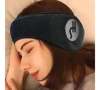 2-in-1-Ohrenschützer-Schlafmaske, Plüsch-Schlafmaske, Augenschutz, Augenschutz, für warme Entspannung, Plüsch-Augenbinde, schalldichte Ohrstöpsel (1 Stück, schwarz)