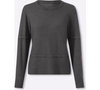 Strickpullover HEINE "Pullover", Damen, Gr. 42, grau (anthrazit, meliert), 50% Viskose, 28% Polyester, 22% Polyamid, unifarben, Pullover Strickpullover (38059804-42) anthrazit, meliert
