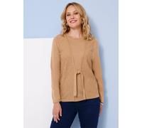 2-in-1-Pullover CLASSIC BASICS "Rundhals-Pullover", Damen, Gr. 50, beige (camel), 100% Polyacryl, gemustert, unifarben, Pullover (30600135-50) camel