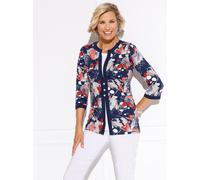 2-in-1-Shirt CLASSIC BASICS "2-in-1-Shirt", Damen, Gr. 52, bunt (marine, koralle, bedruckt), 100% Baumwolle, bedruckt, gemustert, mehrfarbig, Rundhals, Shirts 2-in-1 Shirt (55249523-52) marine, korall