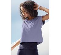2-in-1-Shirt LASCANA ACTIVE, Damen, Gr. M (40/42), blau (blaugrau), Single Jersey, Obermaterial: 75% Polyester, 20% Viskose, 5% Elasthan, sportlich, Shirts, Sportshirt (96703364-M) blaugrau