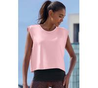 LASCANA ACTIVE 2-in-1-Shirt Damen rosa-schwarz Gr.XL (48/50)