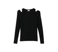 2-in-1-Shirt S.OLIVER JUNIOR, Mädchen, Gr. 134/140, schwarz, Rippware, Obermaterial: 95% Baumwolle, 5% Elasthan, unifarben, gerade hüftbedeckend, Rundhals, Shirts 2-in-1 Shirt, im Doppel-Layer-Look (1