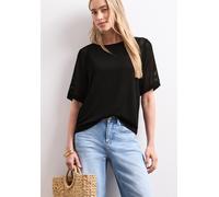 Street One Frauen 2-in-1 Shirt aus Mesh mit U-Boot-Ausschnitt in Schwarz, Gr: 36