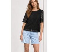 2-in-1-Shirt STREET ONE, Damen, Gr. 36, schwarz, Web, Obermaterial: 45% Polyamid, 33% Baumwolle, 22% Viskose. Innentop: 95% Viskose, 5% Elasthan, unifarben, comfort fit normal, U-Boot-Ausschnitt, norm