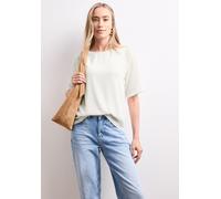 Street One Frauen 2-in-1 Shirt aus Mesh mit U-Boot-Ausschnitt in Weiß, Gr: 42