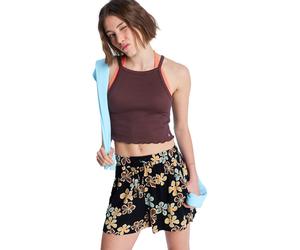 2-in-1-Shorts ROXY "Lekeitio Break", Damen, Gr. S, anthrazit nostalgic feels, Obermaterial: 100% Viskose;, Hosen (95232361-S) anthrazit nostalgic feels