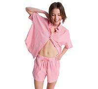 2-in-1-Shorts ROXY "Lekeitio Break High Stripe", Damen, Gr. XXL, hibiscus sunrise stripe, Obermaterial: 100% Walkfrottier;, Hosen (23419031-XXL) hibiscus sunrise stripe