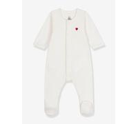 2-in-1-Strampler mit Body PETIT BATEAU, Herzstickerei weiß Gr. 74