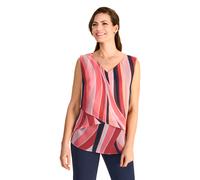 2-in-1-Top, Damen, Gr. 42, bunt (koralle, marine), Jersey, Obermaterial: 100% Polyester, HERMANN LANGE COLLECTION, bedruckt, normal, V-Ausschnitt, Tops, im Lagen-Look (75602967-42) koralle, marine