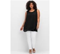 Sheego 2-in-1-Top aus Chiffon und Jersey 46 rubinrot