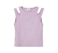 2-in-1-Top S.OLIVER JUNIOR, Mädchen, Gr. 92/98, lila (lavender), Feinripp, Obermaterial: 95% Baumwolle, 5% Elasthan, unifarben, slim fit hüftlang, Rundhals, Tops, mit Cat-outs (36062127-92) lavender