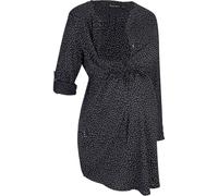 Umstandskleid BONPRIX, Damen, Gr. 42, N-Gr, blau (dunkelblau, weiß gepunktet), Obermaterial: 100% Viskose, loose fit, Kleider, aus Viskose, Loose Fit, mit Knopfleiste, mit abnehmbarem Bindeband (87803